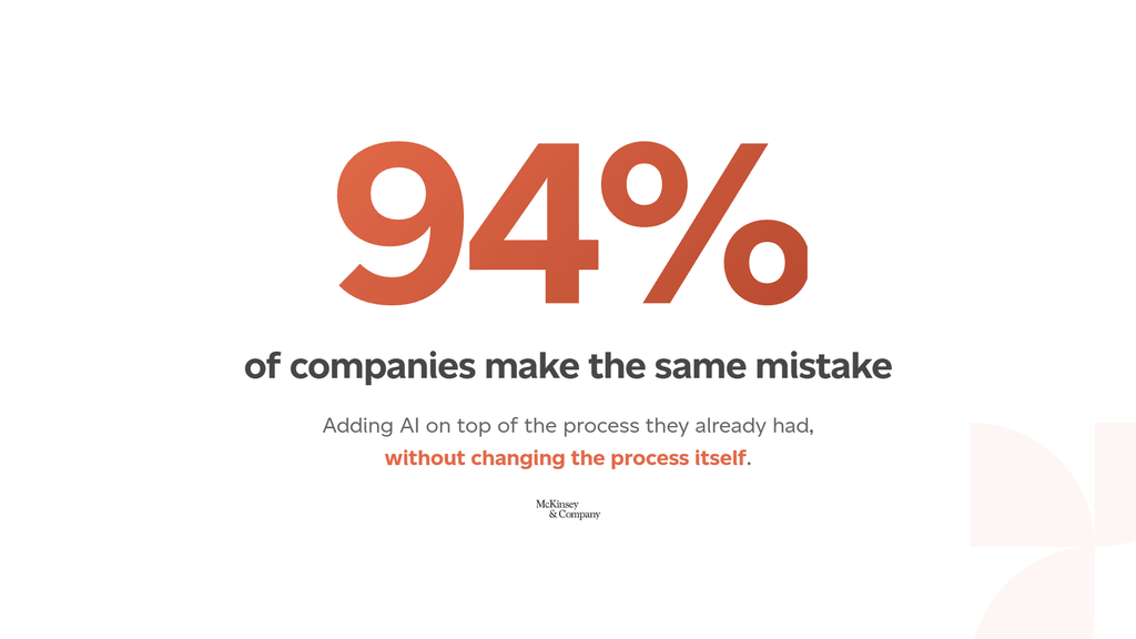 Statistic: 94% of EHSQ software and industrial safety companies add AI without changing the process, according to McKinsey